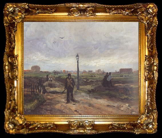 framed  Vincent Van Gogh Outskirts of Paris (nn04), ta009-2